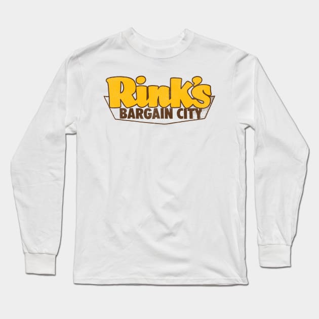 Rink's Bargain City Retro Defunct Cincinnati Discount Store Long Sleeve T-Shirt by darklordpug